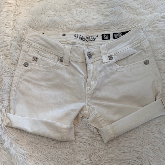 Miss Me Pants - Miss Me Off-White Denim Shorts